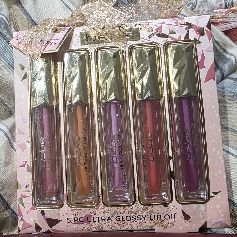 Bebe Ultra-Glossy Lip Oil Set - Pink, Orange, Purple Shades